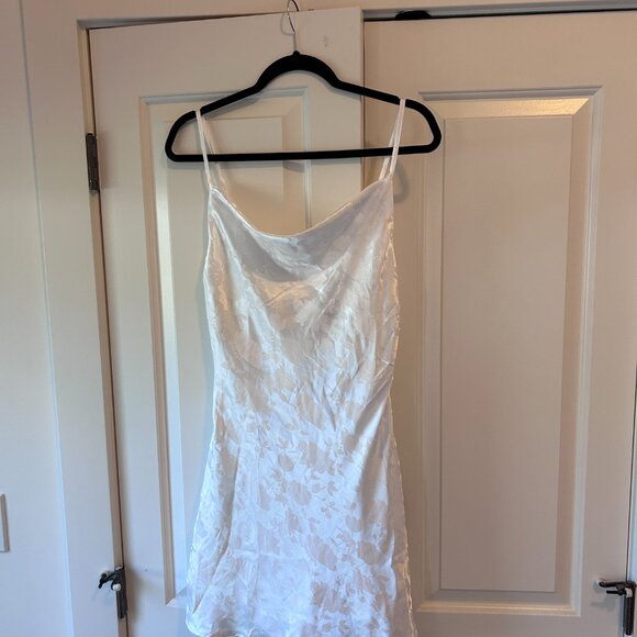 NWT Close to Your Heart White Satin Jacquard Cowl Slip Dress - Picture 4 of 7